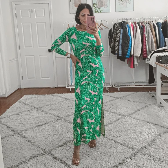 Lilly Pulitzer Morgann 3/4 Sleeves Maxi Dress New Size XXS - Picture 10 of 11